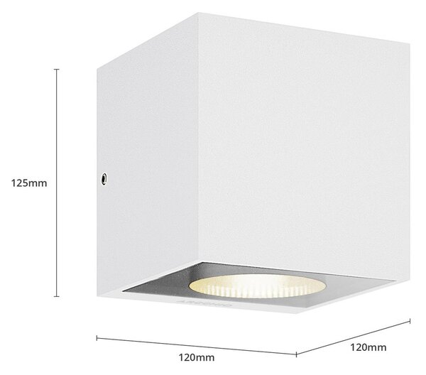 Kinkiet zewnętrzny LED Tassnim Arcchio, możliwość ściemniania, biały / opal, aluminium, nowoczesny