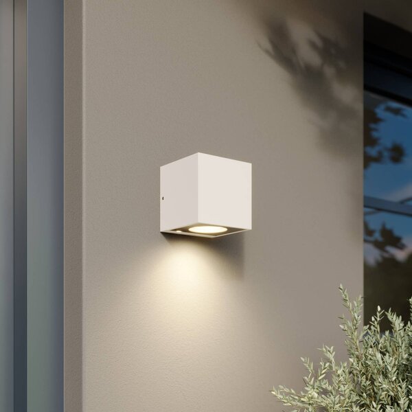 Kinkiet zewnętrzny LED Tassnim Arcchio, możliwość ściemniania, biały / opal, aluminium, nowoczesny