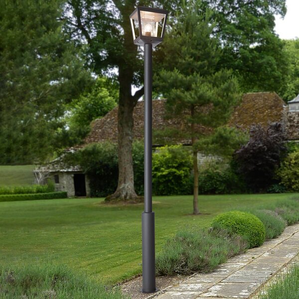 Lampa zewnętrzna Lucande Dunia, antracyt, metal, wysokość 220 cm Dunia Lucande, możliwość ściemniania, czarny, aluminium, nowoczesny