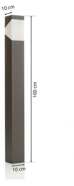 Słupek oświetleniowy Kiran Lucande, możliwość ściemniania, czarny, aluminium, nowoczesny