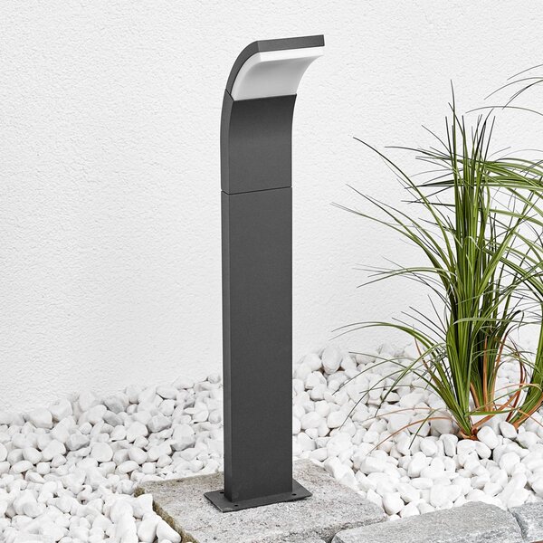 Słupek oświetleniowy LED Timm Lucande, czarny, aluminium, nowoczesny