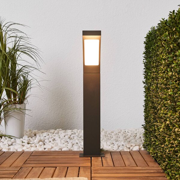 Słupek oświetleniowy LED Juvia Lucande, czarny, aluminium, nowoczesny
