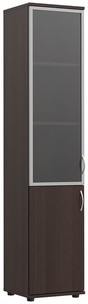 Regal biurowy z drzwiczkami i witryną wenge - Midea