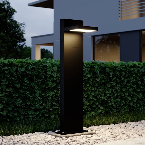 Słupek oświetleniowy LED Silvan Lucande, czarny, aluminium, nowoczesny