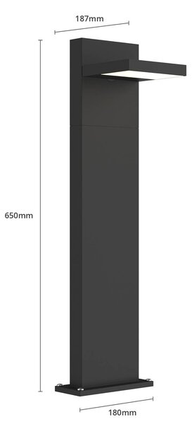Słupek oświetleniowy LED Silvan Lucande, czarny, aluminium, nowoczesny