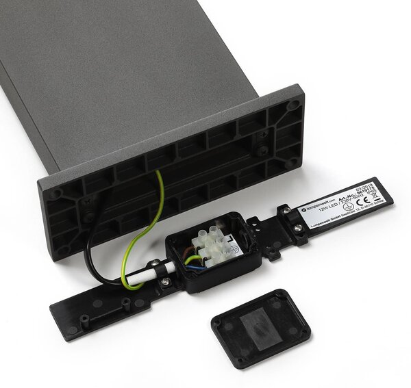 Słupek oświetleniowy LED Silvan Lucande, czarny, aluminium, nowoczesny