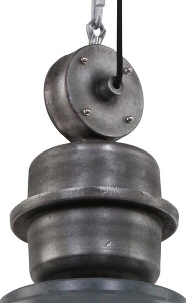 Steinhauer Lampa wisząca Bikkel XXL, możliwość ściemniania, aluminiowy / szary / cynkowy, salon / jadalnia, metal, industrialny