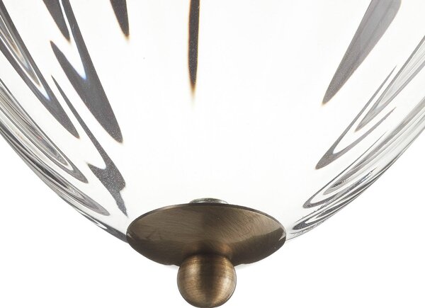 Searchlight Lampa wisząca szklana Pineapple, możliwość ściemniania, brązowy / mosiężny, salon / jadalnia, szkło, orientalny / marokański