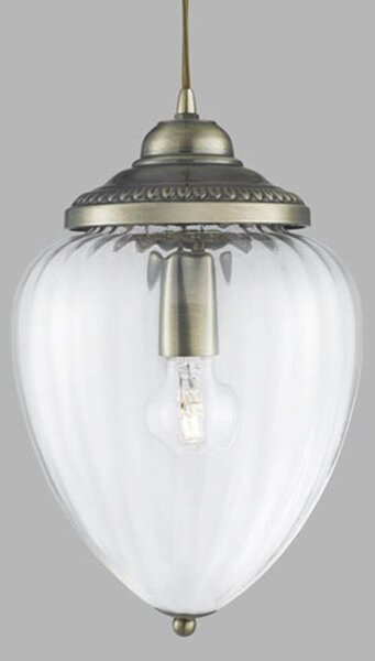 Searchlight Lampa wisząca szklana Pineapple, możliwość ściemniania, brązowy / mosiężny, salon / jadalnia, szkło, orientalny / marokański