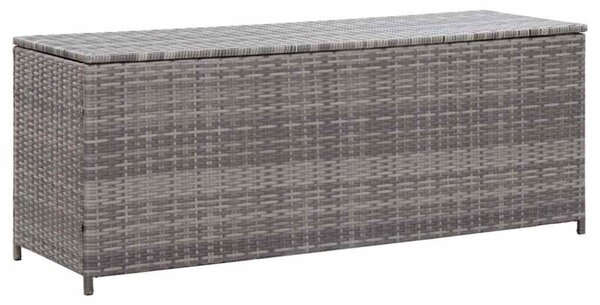 Skrzynia ogrodowa, szara, 150 x 50 x 60 cm, rattan pe