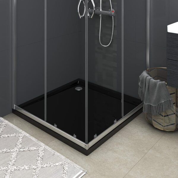 Kwadratowy brodzik prysznicowy, ABS, czarny, 80x80 cm
