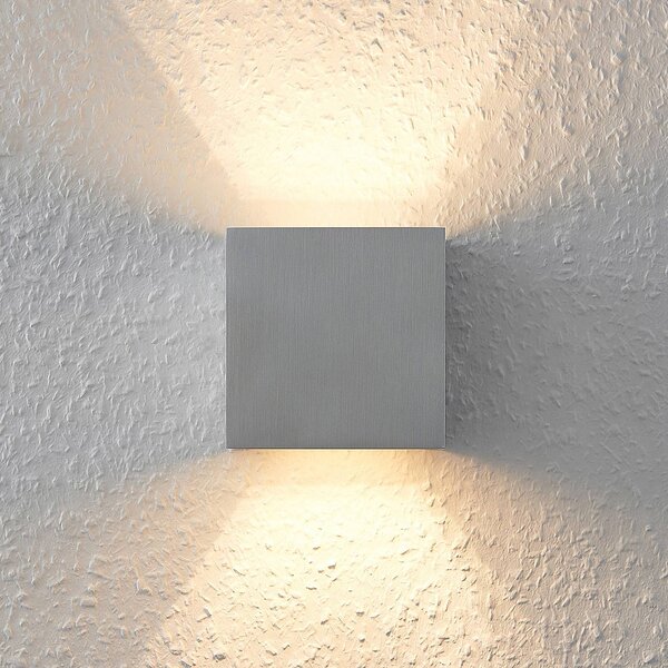 Kinkiet Zuzana Arcchio, możliwość ściemniania, aluminiowy / szary / cynkowy, salon / jadalnia, aluminium, nowoczesny