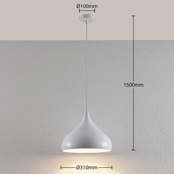 Lampa wisząca Ritana Lindby, możliwość ściemniania, biały / opal, salon / jadalnia, aluminium, nowoczesny