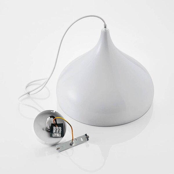 Lampa wisząca Ritana Lindby, możliwość ściemniania, biały / opal, salon / jadalnia, aluminium, nowoczesny