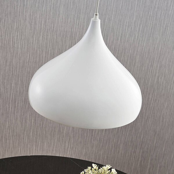Lampa wisząca Ritana Lindby, możliwość ściemniania, biały / opal, salon / jadalnia, aluminium, nowoczesny