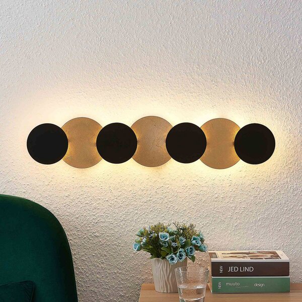 Kinkiet LED Grazyna Lindby, czarny, salon / jadalnia, metal, nowoczesny