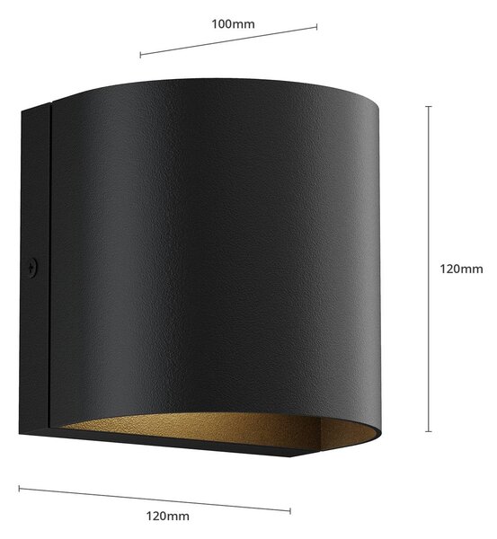 Kinkiet zewnętrzny LED Gladis Lindby, czarny, aluminium, nowoczesny