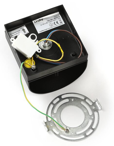 Kinkiet zewnętrzny LED Gladis Lindby, czarny, aluminium, nowoczesny