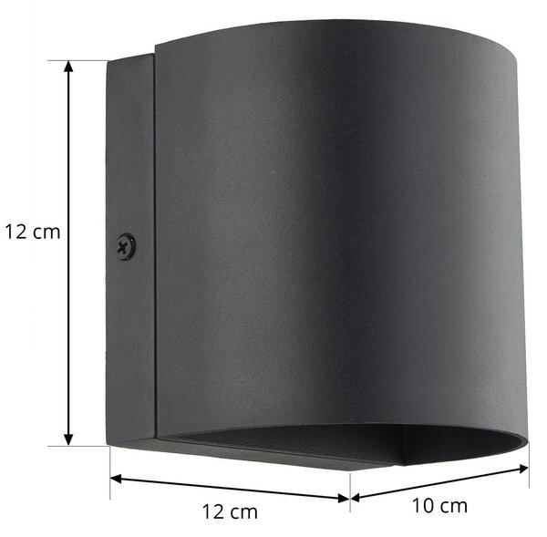 Kinkiet zewnętrzny LED Gladis Lindby, czarny, aluminium, nowoczesny