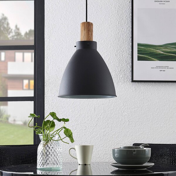 Lampa wisząca Trebale Lindby, możliwość ściemniania, czarny, salon / jadalnia, metal, skandynawski
