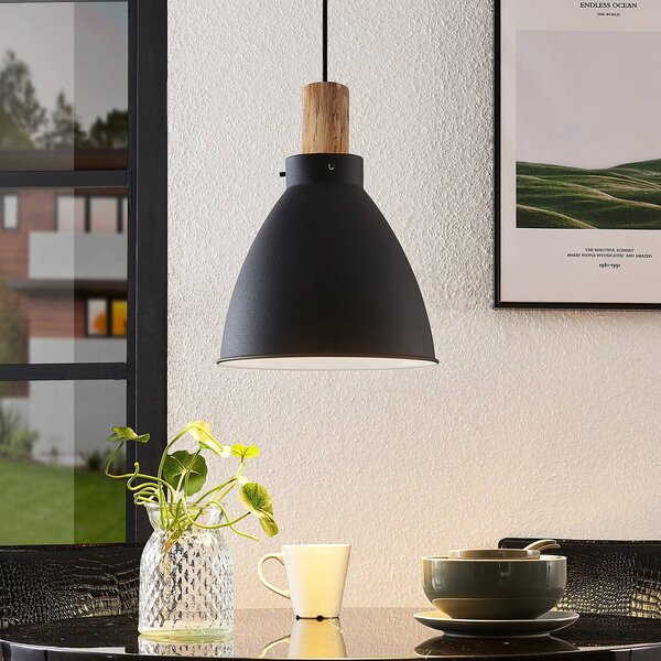Lampa wisząca Trebale Lindby, możliwość ściemniania, czarny, salon / jadalnia, metal, skandynawski