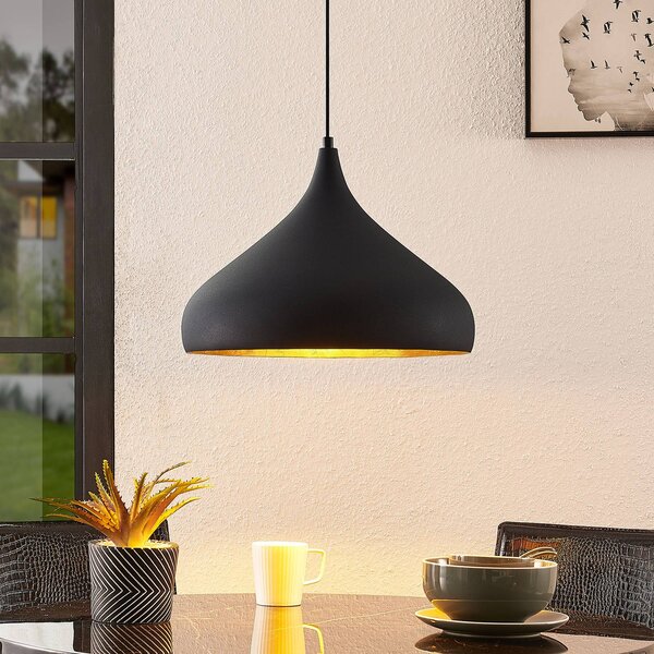 Lampa wisząca Lunus Arcchio, możliwość ściemniania, czarny, salon / jadalnia, metal, nowoczesny