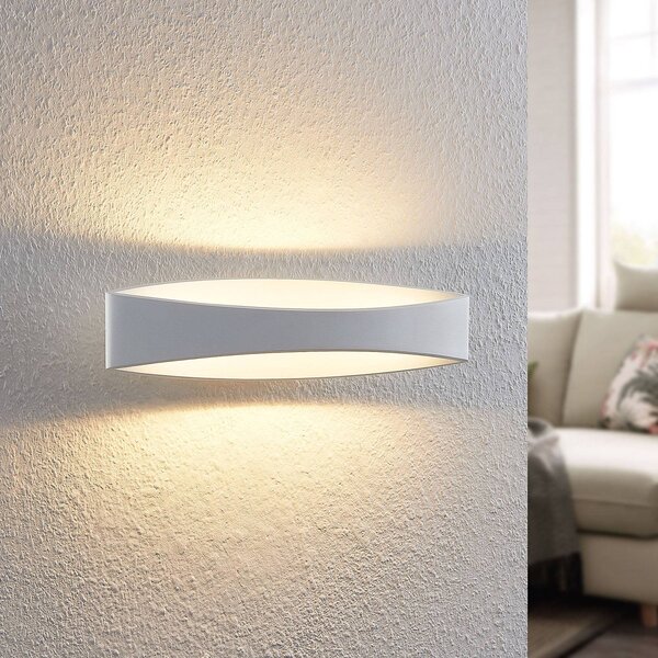 Kinkiet LED Jelle Arcchio, możliwość ściemniania, biały / opal, salon / jadalnia, aluminium, nowoczesny
