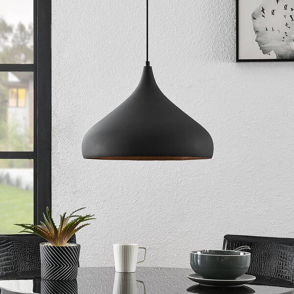 Lampa wisząca Lunus Arcchio, możliwość ściemniania, czarny, salon / jadalnia, metal, nowoczesny
