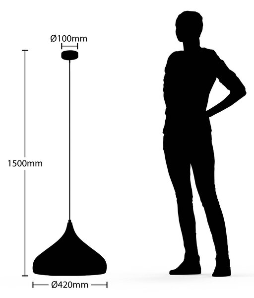 Lampa wisząca Lunus Arcchio, możliwość ściemniania, czarny, salon / jadalnia, metal, nowoczesny