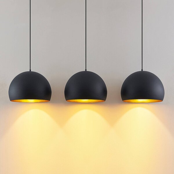 Lampa wisząca Tarjei Lindby, możliwość ściemniania, czarny, salon / jadalnia, metal, nowoczesny