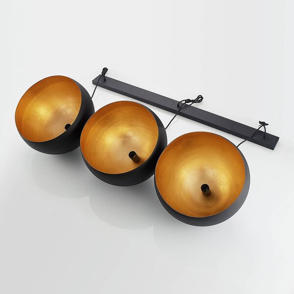 Lampa wisząca Tarjei Lindby, możliwość ściemniania, czarny, salon / jadalnia, metal, nowoczesny
