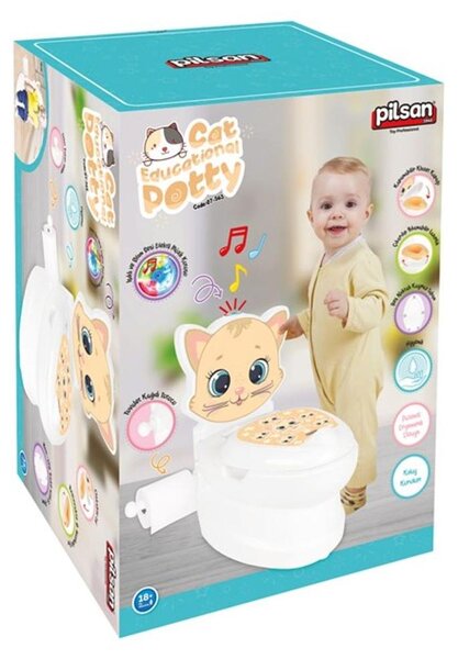 Pilsan potty Kitty 07563 uchwyt na rolkę papieru toaletowego, music light pojemnik do 25kg biały