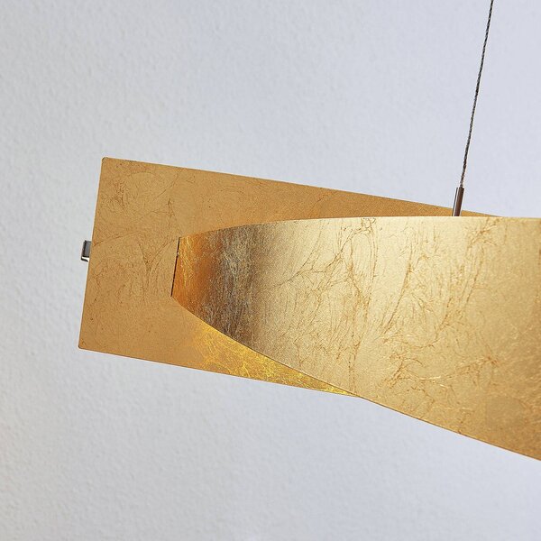 Lampa wisząca Marija Lucande, możliwość ściemniania, mosiężny / złoty, salon / jadalnia, metal, nowoczesny