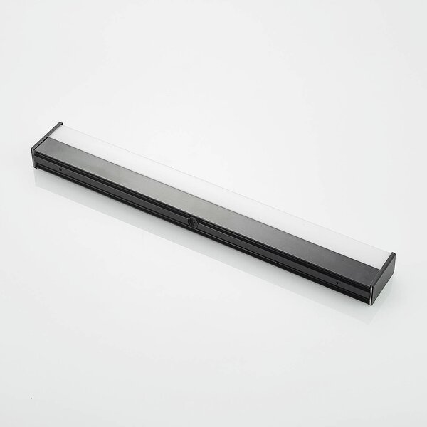 Kinkiet Ulisan Lindby, czarny, łazienka, aluminium, nowoczesny