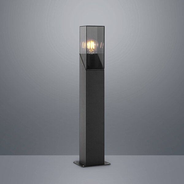 Lampa ogrodowa stojąca Fiola Lucande, możliwość ściemniania, czarny, aluminium, nowoczesny
