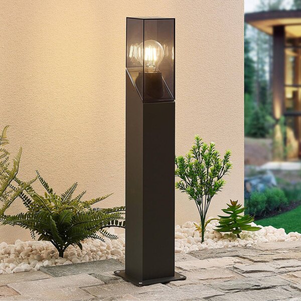 Lampa ogrodowa stojąca Fiola Lucande, możliwość ściemniania, czarny, aluminium, nowoczesny