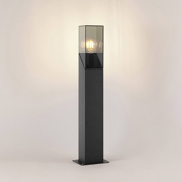 Lampa ogrodowa stojąca Fiola Lucande, możliwość ściemniania, czarny, aluminium, nowoczesny