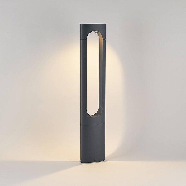 Słupek oświetleniowy LED Fenti Lucande, czarny, aluminium, nowoczesny