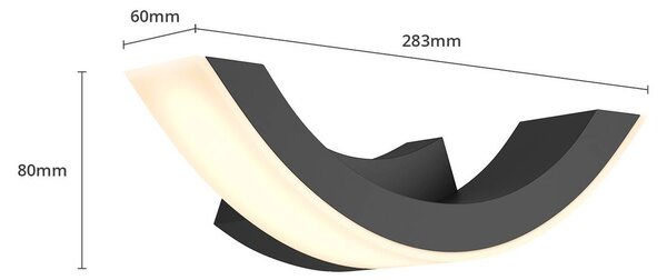 Kinkiet zewnętrzny LED HALF Lucande, czarny, aluminium, nowoczesny