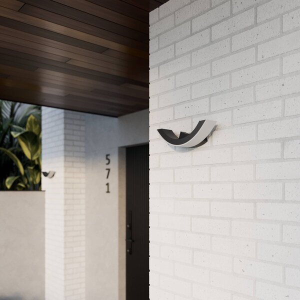 Kinkiet zewnętrzny LED HALF Lucande, czarny, aluminium, nowoczesny