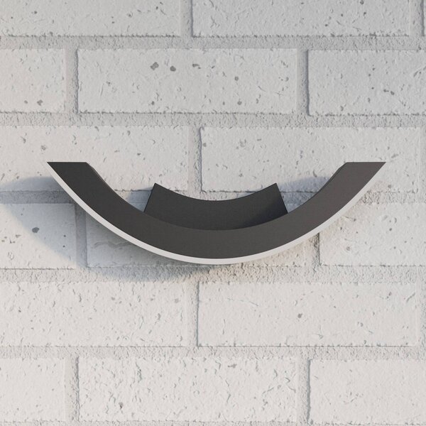 Kinkiet zewnętrzny LED HALF Lucande, czarny, aluminium, nowoczesny