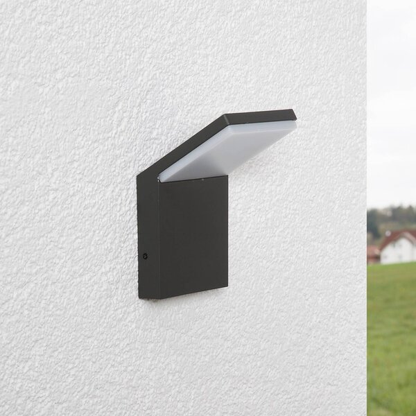 Kinkiet zewnętrzny LED NEVIO Lucande, czarny, aluminium, nowoczesny