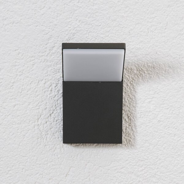 Kinkiet zewnętrzny LED NEVIO Lucande, czarny, aluminium, nowoczesny