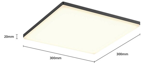 Kwadratowa lampa sufitowa zewnętrzna LED Henni Lucande, aluminiowy / szary / cynkowy, nowoczesny