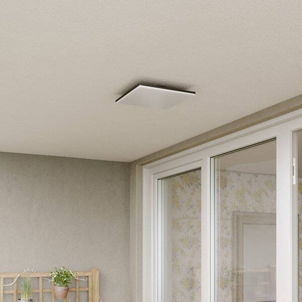 Kwadratowa lampa sufitowa zewnętrzna LED Henni Lucande, aluminiowy / szary / cynkowy, nowoczesny