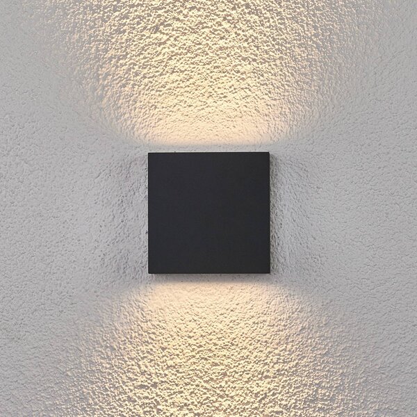 Kinkiet zewnętrzny LED Trixy Lucande, czarny, aluminium, nowoczesny