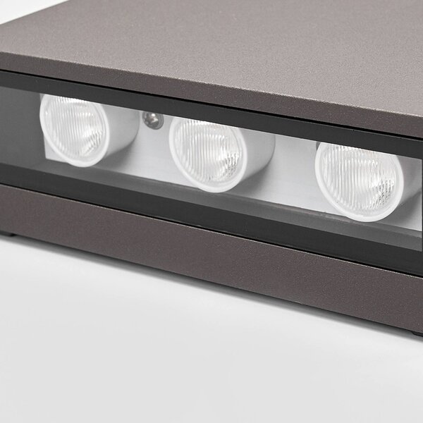 Kinkiet zewnętrzny LED Trixy Lucande, czarny, aluminium, nowoczesny