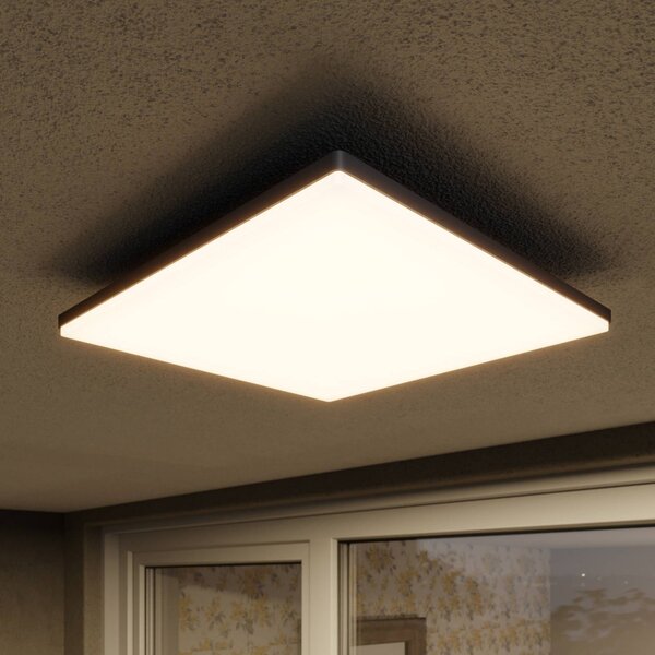 Kwadratowa lampa sufitowa zewnętrzna LED Henni Lucande, aluminiowy / szary / cynkowy, nowoczesny