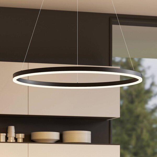 Lampa wisząca Albiona Arcchio, możliwość ściemniania, czarny, kuchnia, metal, nowoczesny