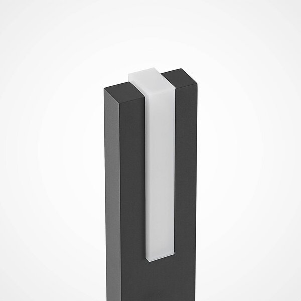 Słupek oświetleniowy LED Virgalia Lucande, czarny, aluminium, nowoczesny